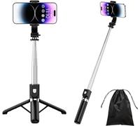 XIHAMA Treppiede per selfie, treppiede stabile con telecomando Bluetooth staccabile, compatibile con iPhone 15 Pro Max/15 Plus/14/13, GoPro, Samsung, LG, Google Smartphone (43 pollici, nero)