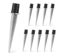 XIHIRCD 10 pz Picchetti di Ricambio per Luci Solari, 13,5x2,1 cm, Lega di Alluminio, Argento, Nero, per Lampade da Giardino e Cortile