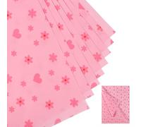 XIHIRCD 30 Fogli Carta Velina con Fiori a Forma di Cuore, 50x35cm, Rosa, Carta per Avvolgere Regalo, Decorativo Per Natale, San Valentino, Compleanni, Matrimonio