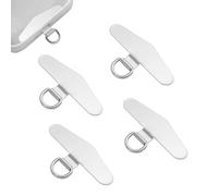 XIHIRCD 4pz Toppa per Telefono, 4,8x2,3cm in Metallo Cordino Telefono Universale Linguette per Cordino in Argento per Cinturino per Telefono per Telefoni Cellulari la Maggior Parte Degli Smartphone