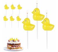 XIHIRCD Candele di Compleanno a Forma di Anatra Gialle, 9 Pezzi, Decorazioni per Torte e Feste di Compleanno