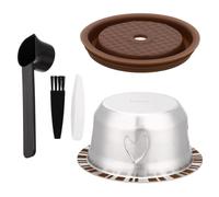 XIHIRCD Capsule Riutilizzabili per Nespresso Vertuo Macchina, Kit Caffè in Acciaio Inossidabile con Tazza da 150ml Coperchio Silicone Cucchiaio Pennello e Pinzette Accessori Caffè per Nespresso