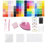 XIHIRCD Kit di perline fusibili, perline colorate con kit di ferro | Kit di perline da 2,6 mm e accessori fai da te, adatto per lezioni di artigianato, riunioni di amici e attività familiari