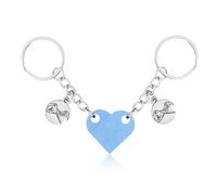 XIHIRCD Portachiavi Cuore Abbinati per Coppia, Portachiavi Coppia Personalizzato con Mignolo Ciondolo con Promessa Coppia Carina e Regali di Amicizia per Fidanzati Fidanzate Amici (Azzurro)