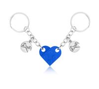 XIHIRCD Portachiavi Cuore Abbinati per Coppia, Portachiavi Personalizzato Coppia con Confezione Regalo Ciondolo Promessa con Mignolo Regali Coppia e Amicizia per Fidanzato Fidanzata (Blu Scuro)