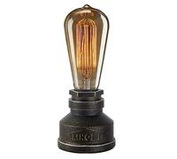 XIHOME retrò E27 Lampada da tavolo metallo legato da notte in acciaio inossidabile Lampade da notte, Lampada da interno industriale Steampunk Regalo, Lampade da comodino, Bronzo (nessuna lampadina)