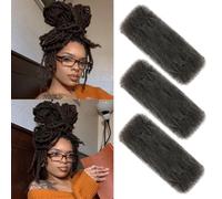 XIIMENALU Afro Kinky Curly Braiding Bulk Hair For Mini Twists Afro Kinkys Bulk Synthetic Hair Cuban Twist Hair Soft Locs Micro Spring Twist For Dreadlocks Loc Repair (4#, 14 Inch (Pack of 3))