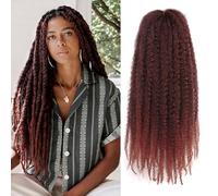 XIIMENALU Marley Twist Braiding Hair Afro Twist Hair Kinky Curly Cuban Twist Hair Senegalese Twist Crochet Hair Marley Twist Hair Sintic Crochet Braids Marley Hair (T350#, 3 pezzi)