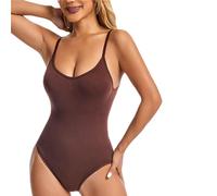 XiinxiGo Bodysuit Donna Intima Contenitivo Sposa Modellante Invisibile Senza Cuciture Modellamento Addominale Body Donna Morbido e Confortevole,Caffè,M