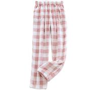 XiinxiGo Pigiama da Donna in Flanella a Maniche Lunghe, Caldo, Morbido e Confortevole, Quadri Sleep Bottoms Multicolore，Pink 1，XXL