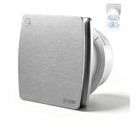 XIIW Aspiratore Bagno Silenzioso 100mm 12W con Sensore di Umidità e Timer | 34dB 95m³/h Ventola Aspirazione Bagno IPX4 Estrattore d'Aria con Clapet Antiritorno, VMC WC Cucina Ufficio Sottotetto-Argento