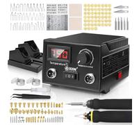 XIIW Kit Pirografo per Legno Professionale 100W 2-in-1 165 Pezzi, 0-750°C | Temperatura Regolabile, Display Digitale, Pirografia e Saldatore, 5 Punte Saldatura 2 Penne per Legno Cuoio Sughero Zucca