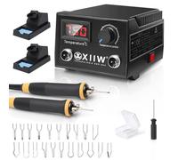 XIIW Kit Pirografo per Legno Professionale 100W, 2 Penne 23 Punte, 0-750°C | Temperatura Regolabile, Display Digitale, Strumento Pirografia per Legno, Pelle, Sughero e Zucca, Kit DIY per Adulti