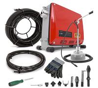 XIIW Sturatubi Elettrico 500W - 26m Spirali Φ16/9mm con Giunti Rapidi - Comando CW/CCW - Molla per Disostruzione Scarico Ø30-100mm - Lavandino, Doccia, Fognatura