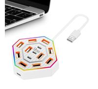 Xiixuuj Docking station per computer portatile, docking station a 13 porte per computer | Attrezzatura di protezione da sovraccarico per casa, biblioteca, appartamento, dormitorio, scuola, università