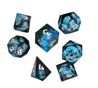 Xiixuuj Gioco Dadi da gioco, Dadi da gioco di ruolo | Set di dadi da gioco poligonali in resina per giochi di ruolo da 7 pezzi - Bomboniere Forniture Dadi a più facce per riunioni di amici, serate in