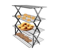Xiixuuj Griglia di raffreddamento per biscotti, impilabile a 4 ripiani, per conservare alimenti e biscotti, per pane, torte, pizza, dessert, verdure, arrosti, grigliate, panettieri