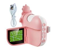 Xiixuuj Microscopio portatile per bambini, ingrandimento 1000x, microscopio digitale con 8 LED, schermo LCD interattivo da 2 pollici, dinosauro per imparare precocemente ragazze