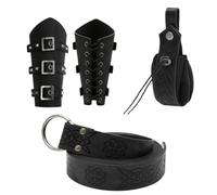 Xiixuuj Renaissance Accessories - medievale da donna, in pelle, accessorio vintage, per eventi a tema, vacanze, cosplay, fiere rinascimentali, Nero, Refer to description, Unisex