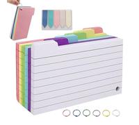 Xiixuuj Schede a righe, 300 schede flash pesanti per studiare - flashcard portatile per adulti studenti universitari registrazione aula insegnante preparazione esami studio