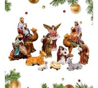 Xiixuuj Statuetta della Sacra Famiglia, statuetta religiosa da tavolo, statuetta in resina per Natale, chiesa, gruppi, , comodino, scrivania, davanzale, comodino, libreria