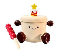 Xiixuuj Tazza da caffè, a prova di perdite, antipolvere, per tè, bevande, bevande, tazza in ceramica, per cappuccino, latte, cacao, latte, vino, succo, birra, cucina, bar, ristorante, casa, compleanno