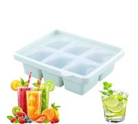 Xiixuuj Vassoio per il ghiaccio in silicone, riutilizzabile, con 6 cavità, grande, antiaderente, gadget da cucina per campeggio, frigorifero, bevande, cocktail, caffè, whisky