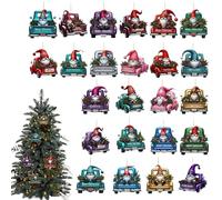 Xijobido Calendari Avvento Natale | 24 Giorni Natale Decorazione 2D Acrilica Auto Babbo 2025 - Pendente Festivo Decorazioni Per La Casa,Per Camera Da Letto Porta Parete Albero Finestra Ingresso