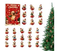 Xijobido Calendario Avvento Natalizio - Calendario a Tema Cani in Acrilico Divertente per 24 Giorni | Conto Alla Rovescia per Appassionati di Cani,Per Le Feste Natalizie Casa E Famiglia