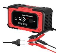 Xijobido Caricabatterie per Auto,Caricabatterie Smart 12V 6A - Display LCD Manutentore Automatico Desolfatore | per Moto Camion ATV Veicoli Marini Strada Esterna Parcheggio