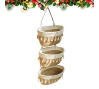 Xijobido Cestino Sopraporta Bohemian 3 Livelli - Organizer Appendibile In Tessuto Di Cotone Intrecciato - Organizzatore per Lavanderia Ingresso Camera da Letto Bagno Cucina