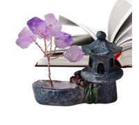 Xijobido Crystal Decor | Albero spirituale in di ametista naturale, energia, decorazione per la casa, padiglione, statuette da scrivania, spirituale per meditazione,