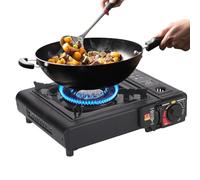 Xijobido Fornello Da Campeggio - Stufetta Compatta Portatile per Escursionismo,Accensione Piezo Pieghevole Monoblocca Cucina Esterna Attrezzatura Viaggio Accessori BBQ Picnic Spiaggia