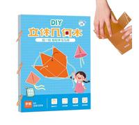 Xijobido Libro di apprendimento della geometria per bambini - Libro di apprendimento della geometria 3D con corda da tirare - Forniture didattiche educative per bambini ragazze ragazzi bambini
