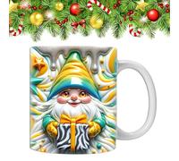 Xijobido Tazza con natalizio, tazza da caffè con | Gnomi colorati in ceramica con scatole Tazza da 3D | da giardino di grande capacità da 350 ml per la mamma, la migliore amica, la collega