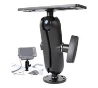 xik Supporto per ecoscandaglio in lega di alluminio con braccio a doppia presa a sfera da 3,8 cm/C, braccio da 15 cm, montaggio elettronico marino per barca, compatibile con Garmin, Lowrance