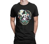 XIKANGGMEI 42 The Answer to Life The Universe And Everything Tees Douglas Adams T-Shirts for Men 100% Cotton T Shirt Printing Clothes