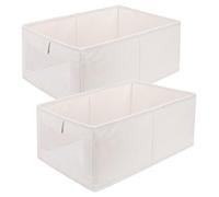 XIKAYA Armadio in tessuto,Organizer Armadio,Scatole Per Armadio,Scatole Portaoggetti per armadio,Cubo pieghevole in tessuto con finestra trasparente,per bucato,giocattoli,vestiti,libri (2 pezzi/set)