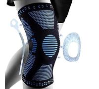 XIKAYA Ginocchiera Ortopedica Sportiva - Tutore Ginocchio con Cuscinetti Rotula e Supporto Laterale per Menisco Artrite Infortuni Sportivi Corsa Calcio Palestra Powerlifting Taglia XL Blu