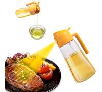XIKAYA Spruzzatore di olio 2 in 1 per cibo, 600 ml, friggitrice, cottura, insalata, barbecue (arancione)