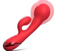 XIKDJ Vibratore Punto G Sex Toys - Stimolatore Clitorideo Dildo Realistico con 10 Potenti Vibrazioni E Pompa Aria Funzione Gonfiabile per Donne Coppie,A