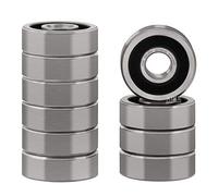 XiKe 10 Pezzi 605-2RS Cuscinetti a Sfera 5x14x5mm Doppia Tenuta in Gomma, Acciaio Cromato, Pre-Lubrificati, 605RS Cuscinetto a sfere a gola profonda in miniatura.