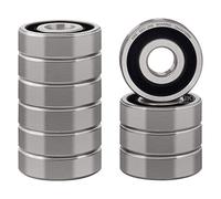 XiKe 10 Pezzi 6201-2RS Cuscinetti a sfera 12x32x10mm Acciaio cromato e Pre-lubrificati, 6201RS Cuscinetti a sfere a gola profonda con Guarnizioni in Gomma.