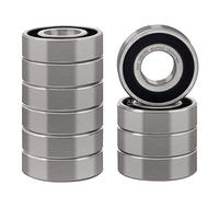 XiKe 10 Pezzi 6202-2RS Cuscinetti a sfera 15x35x11mm Acciaio cromato e Pre-lubrificati, 6202RS Cuscinetti a sfere a gola profonda con Guarnizioni in Gomma.