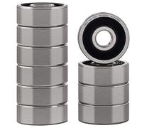 XiKe 10 Pezzi 624-2RS Cuscinetti a Sfera 4x13x5mm Doppia Tenuta in Gomma, Acciaio Cromato, Pre-Lubrificati, 624RS Cuscinetto a sfere a gola profonda in miniatura.