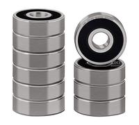 XiKe 10 Pezzi 628-2RS Cuscinetti a Sfera 8x24x8mm Doppia Tenuta in Gomma, Acciaio Cromato, Pre-Lubrificati, 628RS Cuscinetto a sfere a gola profonda in miniatura.