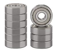 XiKe 10 Pezzi 628ZZ Cuscinetti a Sfera 8x24x8mm Doppia Guarnizione Metallica, Acciaio Cromato, Pre-Lubrificati, 628-2Z Cuscinetti radiali rigidi a sfere in miniatura