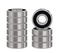 XiKe 10 pezzi 695-2RS Miniatur Cuscinetti a sfere 5x13x4mm, Doppia Guarnizione in Gomma, Acciaio cromato, Pre-lubrificati, 695RS Cuscinetti radiali rigidi a sfere sigillati