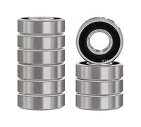 XiKe 10 Pezzi 699-2RS Cuscinetti a Sfera 9x20x6mmDoppia Tenuta in Gomma, Acciaio Cromato, Pre-Lubrificati, 699RS Cuscinetto a sfere a gola profonda in miniatura.