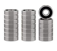 XiKe 20 Cuscinetti a Sfere 608-2RS 8x22x7 mm, in Acciaio al Cromo e Prelubrificati, Cuscinetti Miniaturizzati 608RS con Doppia Tenuta in Gomma.